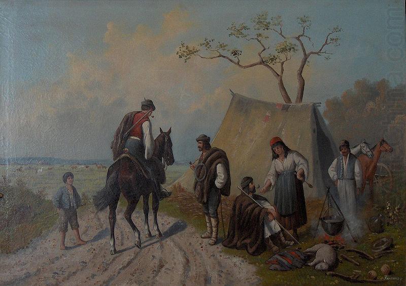 unknow artist Encampment of horse keepers china oil painting image